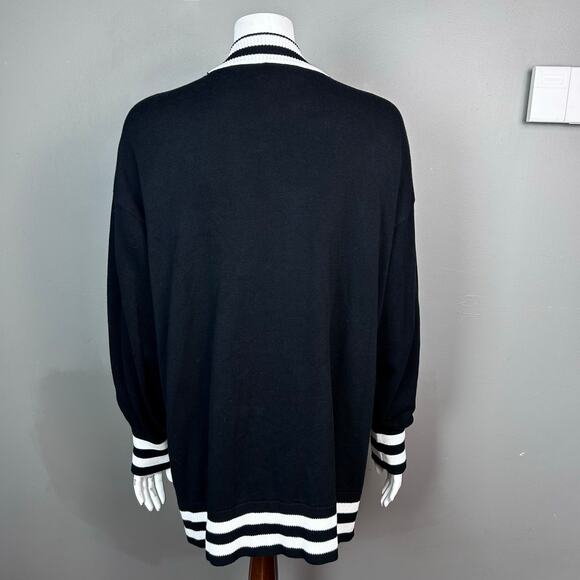 Karl Lagerfeld Varsity sweater cardigan Medium Cats Black Witchy Goth Patchwork - Picture 9 of 13
